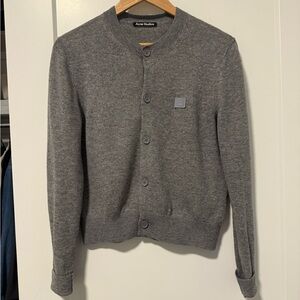 Acne Studios keva face cardigan sweater (100% wool) -  size M